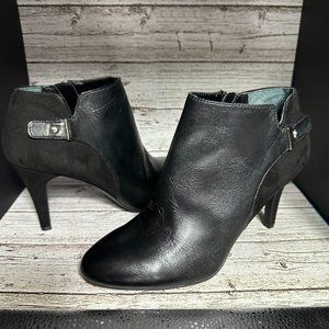 Alfani Women Black Suede and Leather Ankle Bootie Size 7
